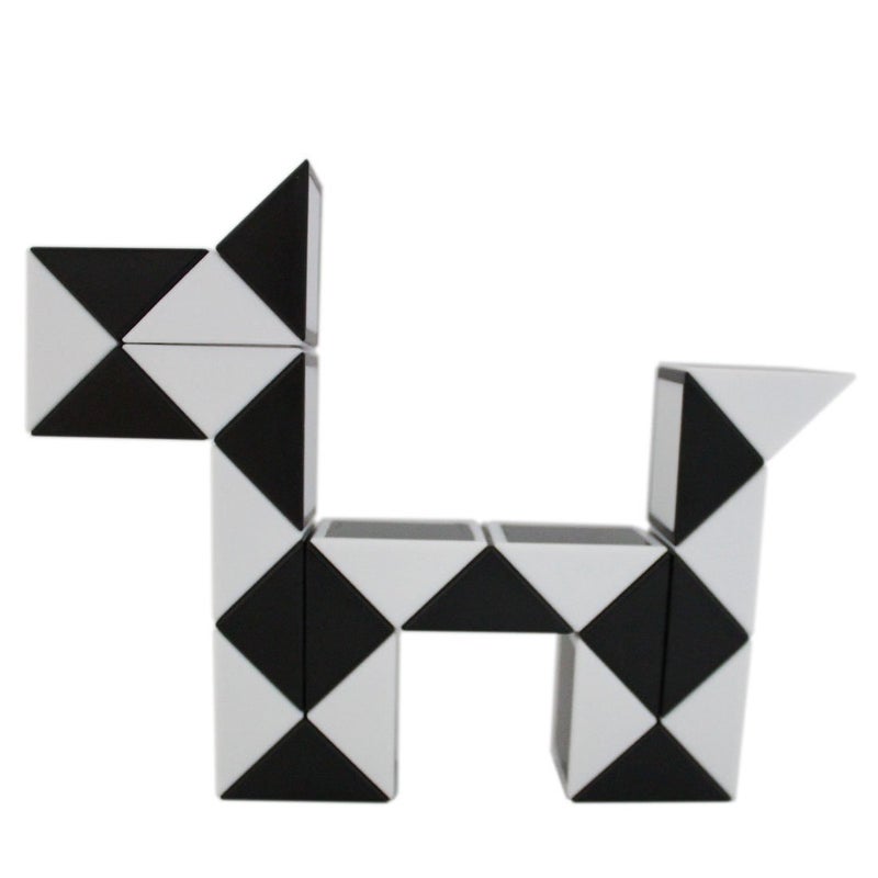 Mipartebo Magic Snake Cube Twist Puzzle 24 Wedges Large Size Twist Fidget Snake Toys Gift Party Favors Game Goodie Bag Fillers Christmas Stocking Stuffers for Kids Adults Teens Black - Image 2
